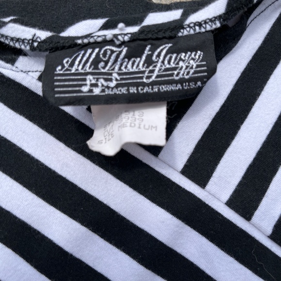 Vintage blk white stripe dress - Picture 4 of 5
